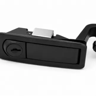 Rear fold out Door lockable push button latch